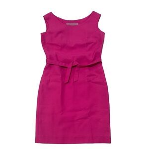 TULEH Magenta Pink Belted Sheath Dress Day To Evening Sz 6